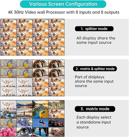 MT-VIKI 16X16 4K HDMI Matrix Switch Support Web GUI & 3.5mm Stereo Audio - Image 2