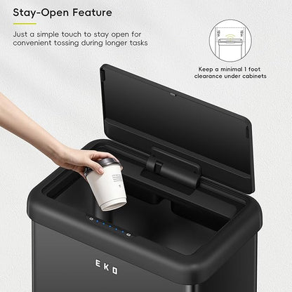 EKO Vintage 50L / 13.2 Gallon Motion Sensor Trash Can, Dual Compartment 32L + - Image 6