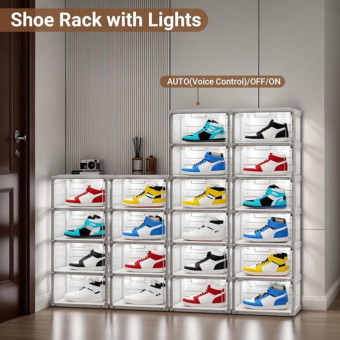 BROVIEW Led Shoe Boxes, Shoe Display Case - Image 2
