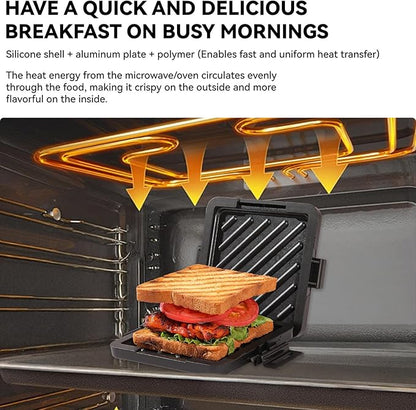 Microwave Toastie Sandwich Maker, Nonstick Plate Panini Maker, Versatile - Image 2