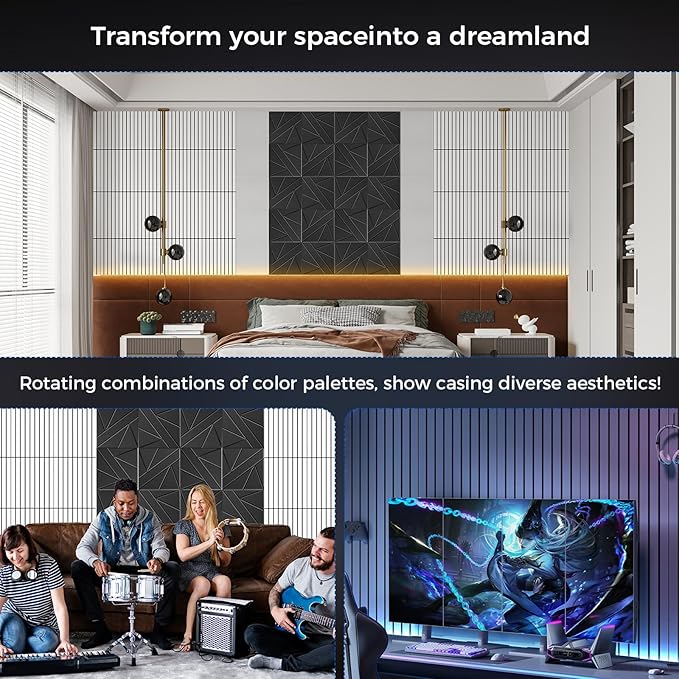 BSHEAD 8 Pack 2-Layer Large Soundproof Wall Panels, 15.7 x 15.7 x 0.43 in Sound - Image 6