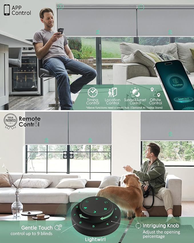 Yoolax Motorized Blinds with Remote, Automatic Window Shades Work with Alexa - Image 3