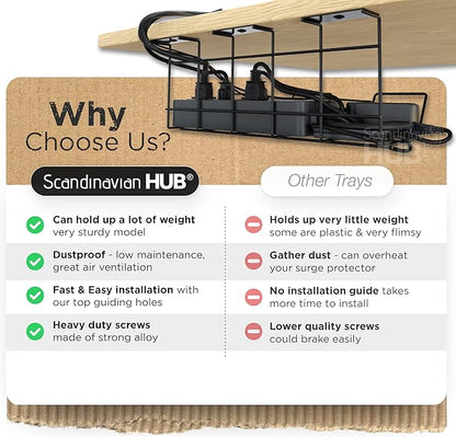 Compact Under Desk Cable Management Tray - Image 6