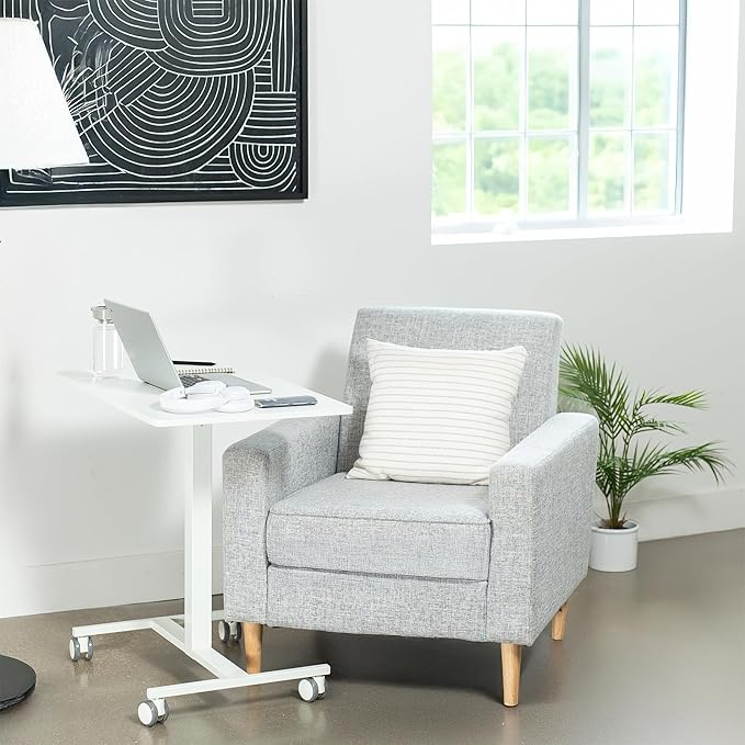 VIVO Mobile 28 inch Standing Laptop Cart, Height Adjustable Small Rolling Desk - Image 9