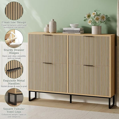 Shoe Cabinet Storage with 4 Flip Drawers, Narrow Hidden Shoe Organizer Cabinet - Image 4