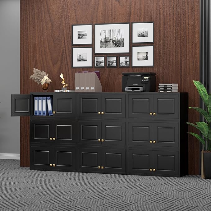 Metal Storage Cabinet with Doors, Small Kitchen Storage Cabinets, Steel - Image 7