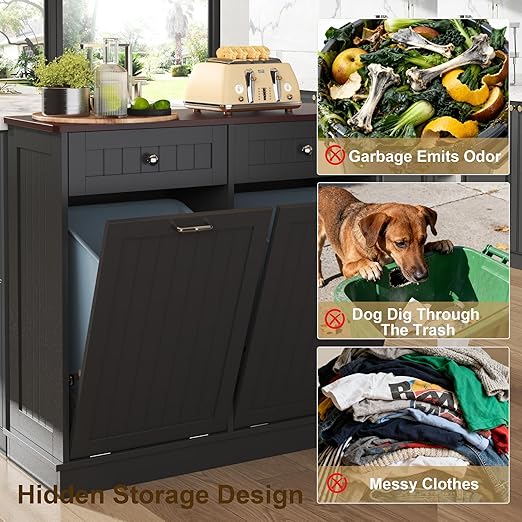 Tilt Out Trash Can Cabinet Dog Proof - Image 7