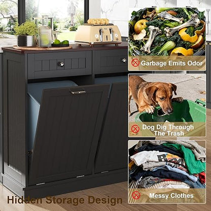 Tilt Out Trash Can Cabinet Dog Proof - Image 7