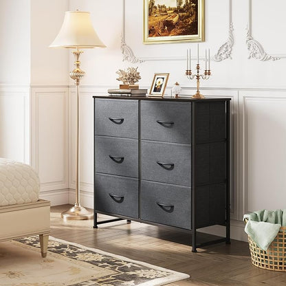WLIVE Fabric Dresser for Bedroom, 6 Drawer Double Dresser, Storage Tower - Image 4