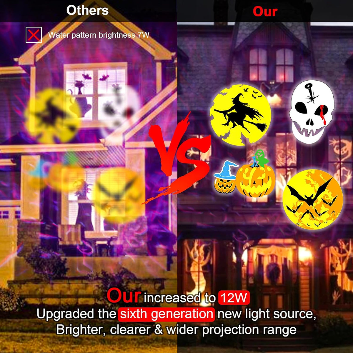 Halloween Projector Lights Outdoor, Snowflake Christmas Projector Lights