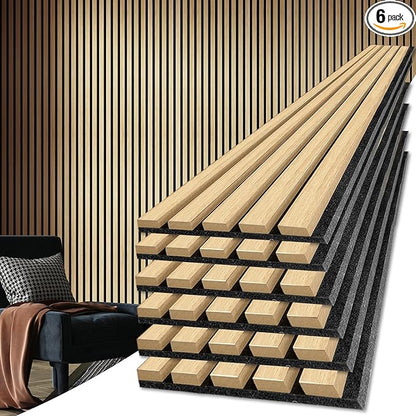 Art3d 6-Piece Wood Slat Acoustic Panels by Art3d