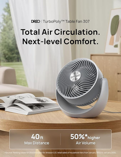 Dreo Fan for Bedroom, Table Air Circulator for Whole Room, 11 Inch, 40ft Strong - Image 2