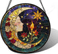 DASTOLL Stained Glass Window Hanging, Moon Goddess Torch Suncatcher Diamond by DASTOLL