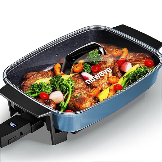 Nuwave Medley XL Digital Electric Skillet, Family Size Griddle w/Glass Lid by NuWave