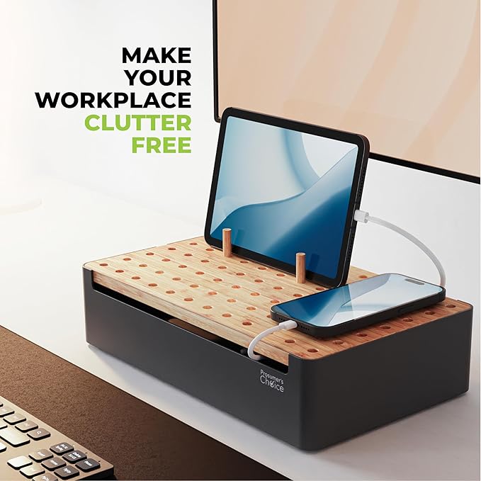 Prosumer's Choice Black Wooden Charging Station Organizer - Image 7