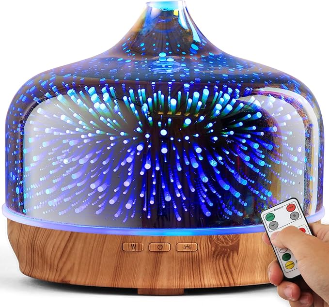 Porseme 500ml Glass Essential Oil Diffuser Aromatherapy Ultrasonic Cool Mist by Porseme