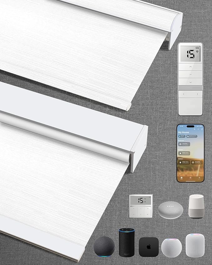 Kincmo Motorized Blinds with Remote, 100% Blackout Motorized Roller Shades Work by KincmoBlinds