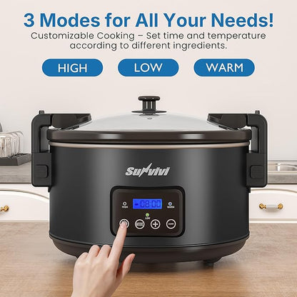 Programmable Slow Cooker with Locking Lid, Portable Multi-Cooker - Image 3
