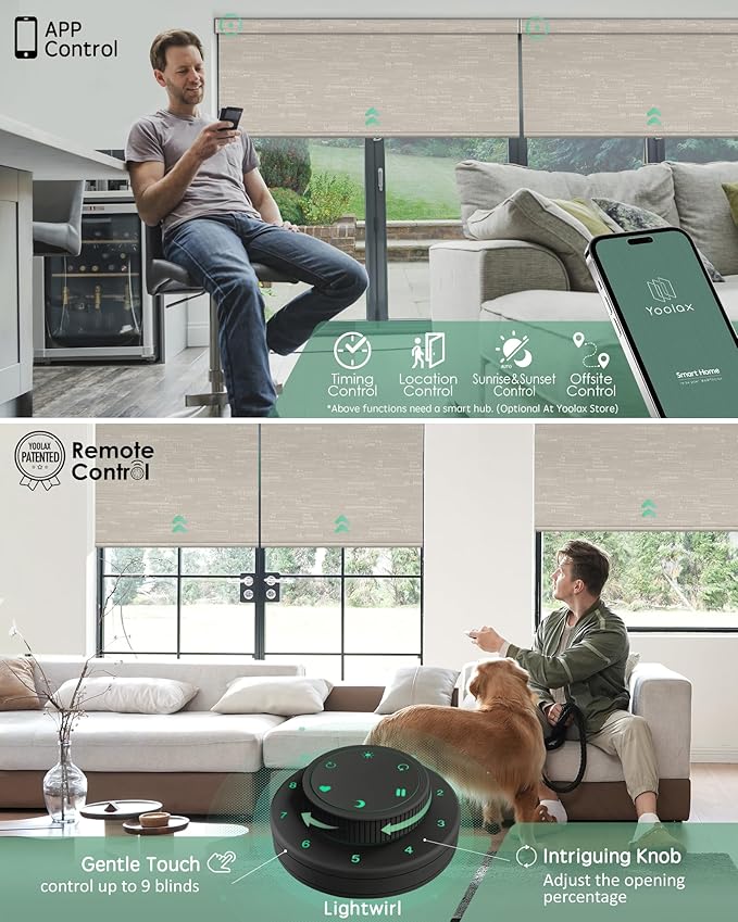 Yoolax Motorized Blinds with Remote, Smart Blinds - Image 3