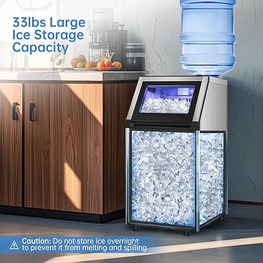 Commercial Ice Maker Machine 200 Lbs/24H, 35 Lbs Ice Bin, Undercounter Ice - Image 4