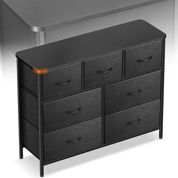 Curved Profile Dresser for Bedroom, Chest of Drawers, 7 Storage Drawers by Sonharlar