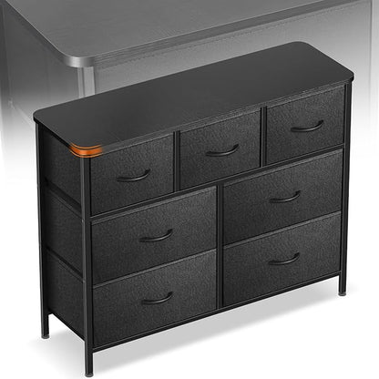 Curved Profile Dresser for Bedroom, Chest of Drawers, 7 Storage Drawers by Sonharlar