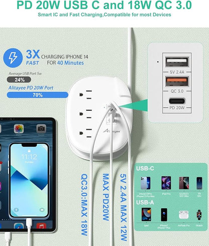 Alitayee 20W USB C Power Strip - Image 2