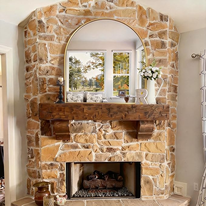 CIRCUMI Arched Wall Mirror, Metal Frame, Large Size - Image 4