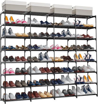 Large Shoe Rack 4 Rows 8 Tier 56-64 Pairs Big Shoes Storage Organizer Garage - Image 3