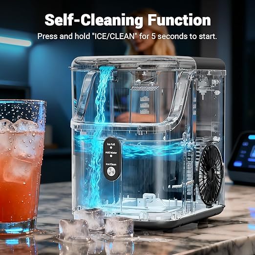Nugget Ice Maker Countertop, 40lbs/Day Stainless Steel Small Soft Chewable - Image 4