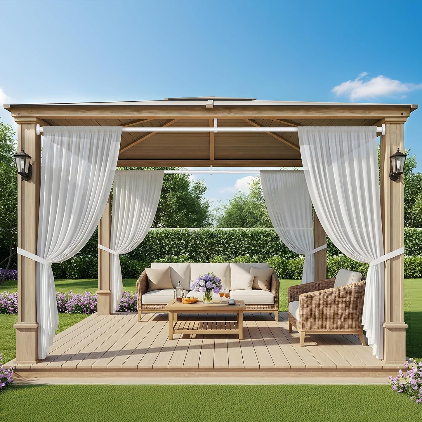 Long Tension Rod 39-144inch White Tension Curtain Rods no Drilling | 1.26" Diameter Outdoor Curtain Rod for Patio,Windows,Anywhere Heavy Duty Spring Rods Adjustable