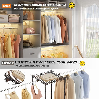 Armocity 96 Inches Closet System, 8FT Walk In Closet Organizer - Image 6