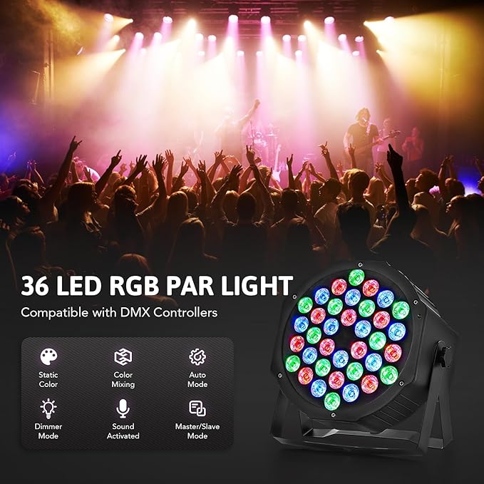 CO-Z Stage Lights 36 RGB LED Par Lights - Image 2