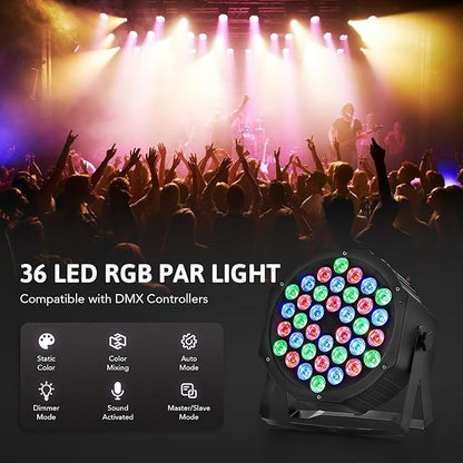 CO-Z 36 LED Stage Lights, RGB Par Lights - Image 2
