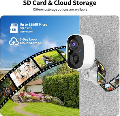2K UHD Smart Wireless Security Camera Indoor/Outdoor, Battery Powered WiFi - Image 4
