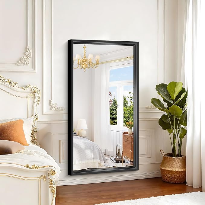 Black Rectangle Mirror, 55 x 30 Inch Bathroom Mirrors - Image 5