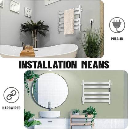 K&KALONZO Towel Warmer for Bathroom, Wall-Mounted 5-Bar Heated Towel Rack - Image 4