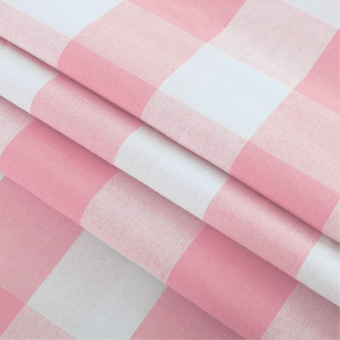 2 Pack Buffalo Check Valances for Windows Living Room 18 inches Long Classic Gingham Plaid Bedroom Bathroom Rod Pocket Country Farmhouse Kitchen Window Curtain Valances - 54"x18" Pink & White