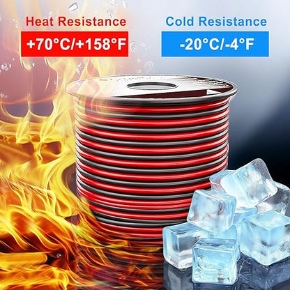 12 Gauge Wire 50FT, 12 AWG Red Black Hookup Electrical Wire LED Strips - Image 5