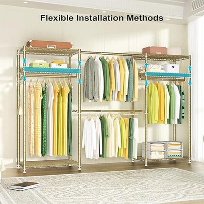 Ulif E1 Heavy Duty Closet Garment Rack, 6 Tiers Adjustable Metal Freestanding - Image 4