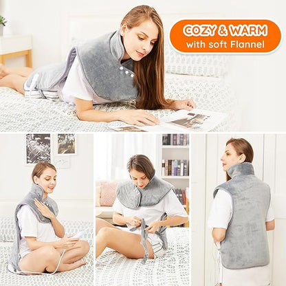 Mia&Coco Electric Heating Pad for Back Neck Shoulders Pain Relief, XL 23"x39" - Image 4
