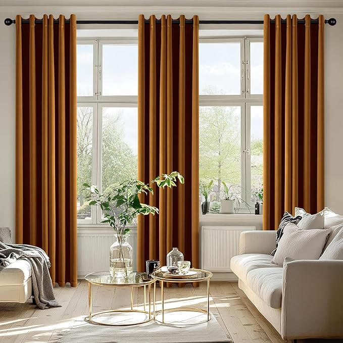 MIULEE Gold Brown Blackout Curtains - Image 6