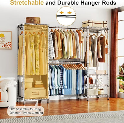Ulif E7 Garment Rack, Heavy Duty Clothes Storage System - Image 3