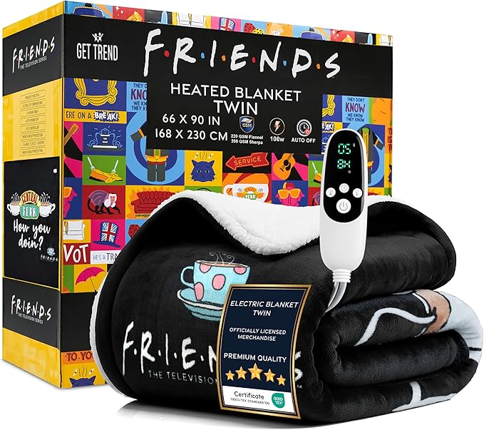 Friends TV Show Heated Blanket Electric, Twin Size Luxurious Fleece Weighted by GetTrend
