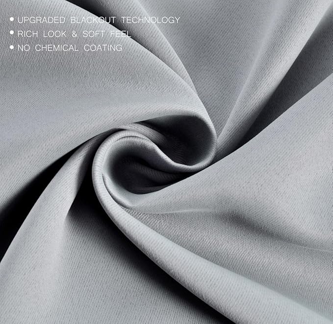 MIUCO Room Darkening Soild Grommet Blackout Curtains - Image 4