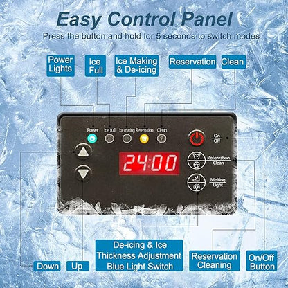 Commercial Ice Maker Machine 120 LBS/24H, 60 LBS Cold Preservation Bin - Image 2