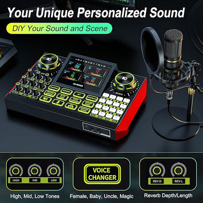 Audio Mixer, Sound Board for Pc/Phone Live Streaming Singing Gaming, Sound - Image 2