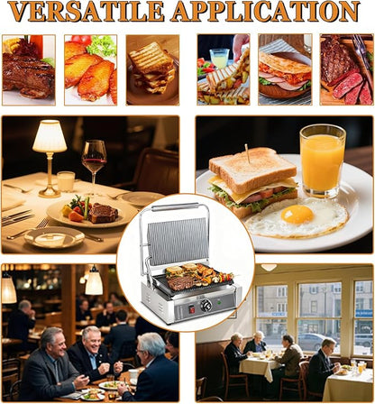 CTJ Commercial Panini Press Stainless Steel Electric Sandwich Maker - 2200W - Image 8
