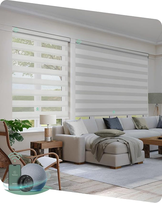 Yoolax Motorized Zebra Blinds Works by Yoolax