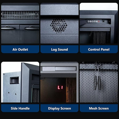 50 Inches Electric Fireplace Insert, 750W/1500W Fireplace Heater - Image 5